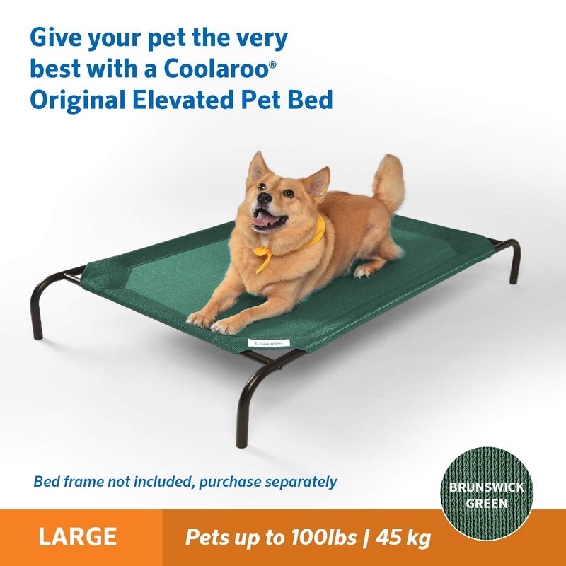 Coolaroo Original Pet Bed Replacement Cover - Brunswick Green - Large (43.5" x 31.5") - Image 4